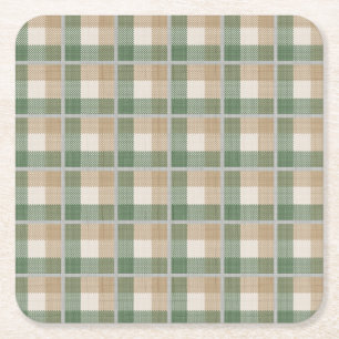 Tartan Underlägg Papper Kvadrat