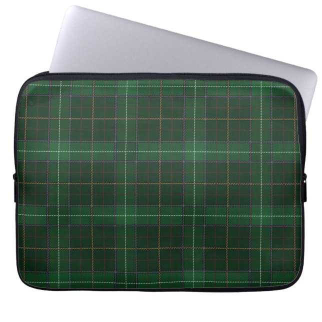 Tartan Walsh Grönt Mönster Checkered Laptop Fodral (Framsidan)