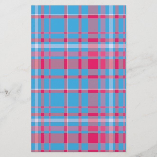 Tartanblå och röd brevpapper (Framsida)