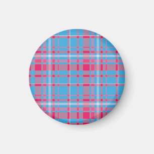 Tartanblå och röd magnet