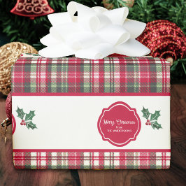 Tartanmönster och jullyrpersonlig jul  presentpapper