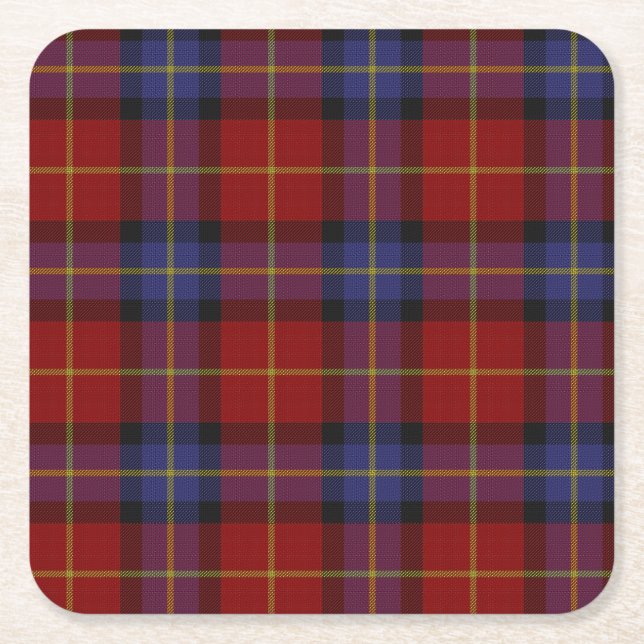Tartanmönster Underlägg Papper Kvadrat (Framsidan)