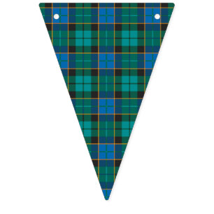 Tartanplädmönster - traditionell blåttgrönt vimplar