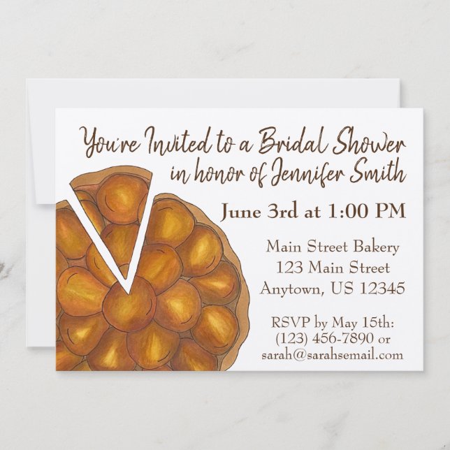 Tarte Tatin Apple Tart Paj Möhippa Party Inbjudningar (Framsida)