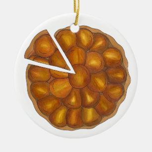 Tarte Tatin Fransk Apple Fruit Tart Paj Pastry Julgransprydnad Keramik