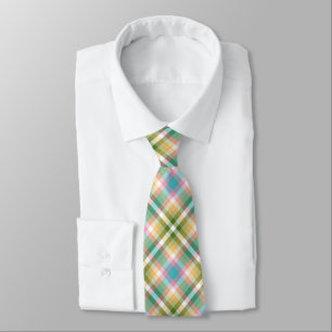 Tarten Plaid Mix Vår Påsk Färger d1 Manar Tie Slips