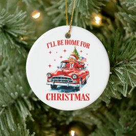 Tårtomten, jag kommer hem till jul julgransprydnad keramik