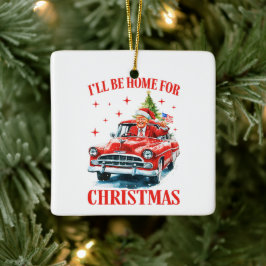 Tårtomten, jag kommer hem till jul julgransprydnad keramik