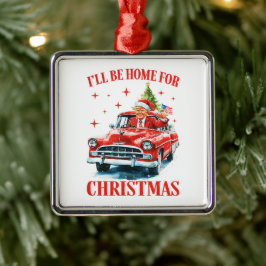 Tårtomten, jag kommer hem till jul julgransprydnad metall