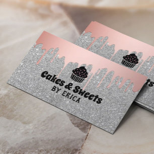 Tårtor & glitter för silver för bageri för visitkort