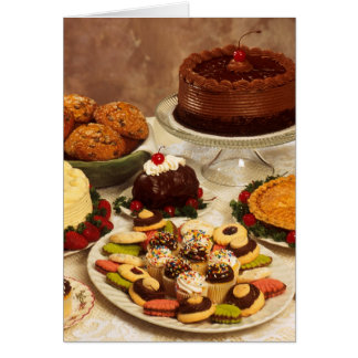Tårtor och sötsaker hälsningskort