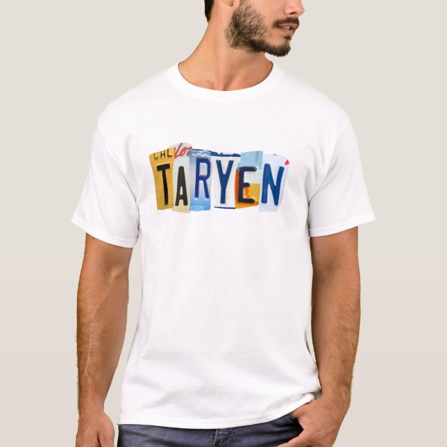 Taryen Grafisk Design för Registreringsskylt T Shirt (Framsida)