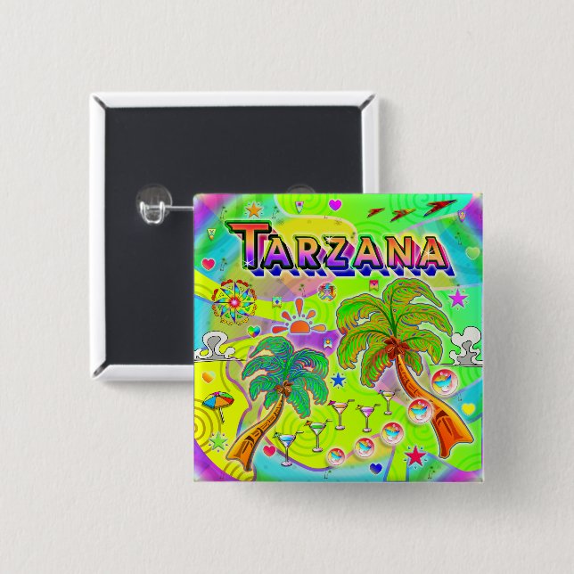 Tarzana Mind Focus-knapp Knapp (Framsida & baksida)
