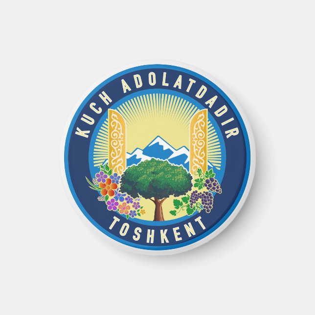 Tashkent stadssigill, Uzbekistan Magnet (Framsidan)