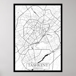 Tasjkent Uzbekistan Karta Poster