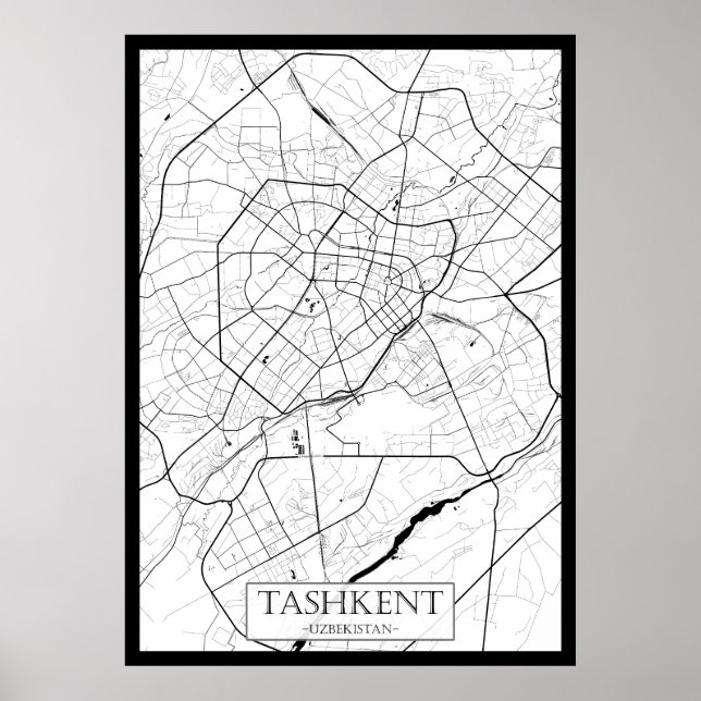 Tasjkent Uzbekistan Karta Poster (Framsidan)