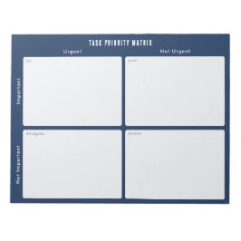 Task Priority and planner Matrix (dark blue) Anteckningsblock