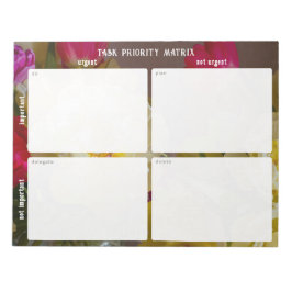 Task Priority and planner Matrix (floral) Anteckningsblock