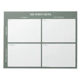 Task Priority and planner Matrix (Green) Anteckningsblock