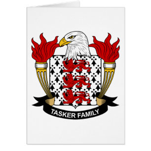 Tasker familjvapensköld hälsningskort