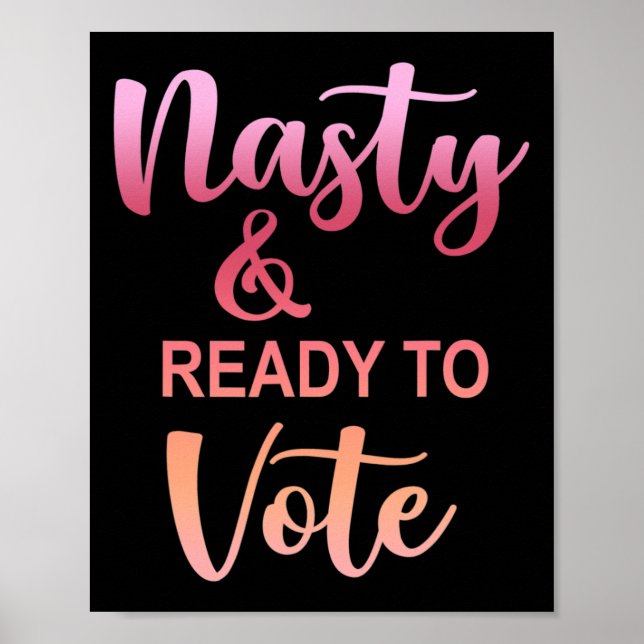 Taskig Och Redo Att Rösta Rolig Taskig Kvinna Poli Poster (Framsidan)