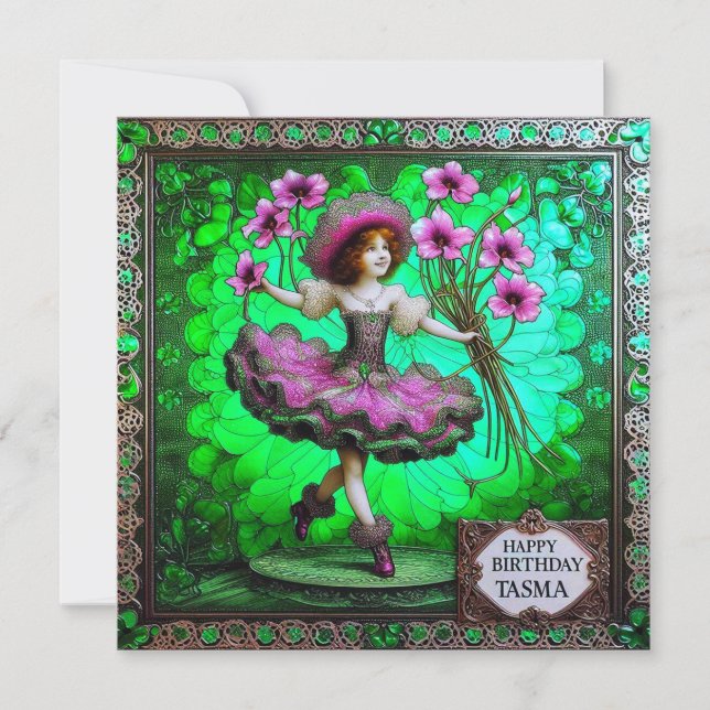 ~ TASMA ~ Grattis på födelsedagen ~ Flower Girl ~ (Framsida)