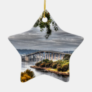 TASMAN ÖVERBRYGGAR HOBART TASMANIA AUSTRALIEN JULGRANSPRYDNAD KERAMIK