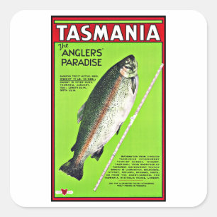 Tasmania Australia Anglers Paradise Fishing Fyrkantigt Klistermärke