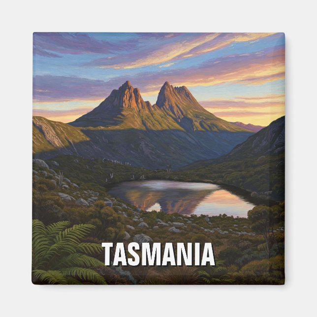 Tasmania Australia Cradle Mountain Travel Magnet (Framsidan)