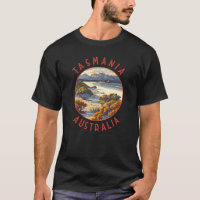 Tasmania Australia Retro Distress Circle
