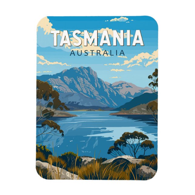 Tasmania Australia Travel Art Vintage Magnet (Vertikal)