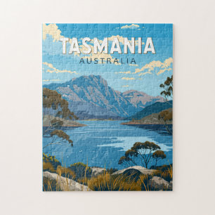 Tasmania Australia Travel Art Vintage Pussel