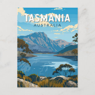 Tasmania Australia Travel Art Vintage Vykort