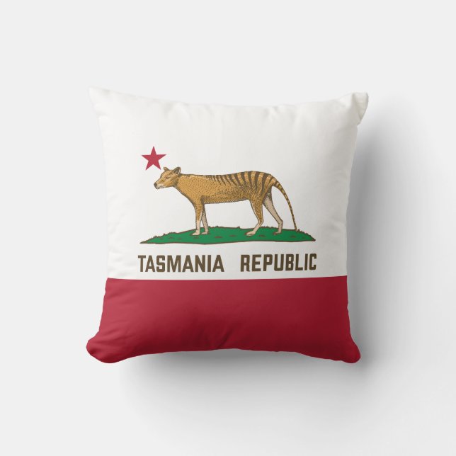 Tasmania Republic Thylacine Flagga Tasmanian tiger Kudde (Framsida)