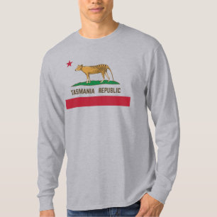 Tasmania Republic Thylacine Flagga Tasmanian tiger T Shirt