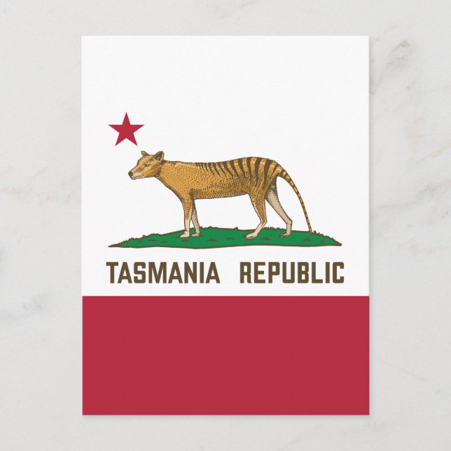 Tasmania Republic Thylacine Flagga Tasmanian tiger Vykort (Framsida)