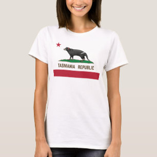Tasmania Republiken Tasmanian djävulen Flagga T Shirt
