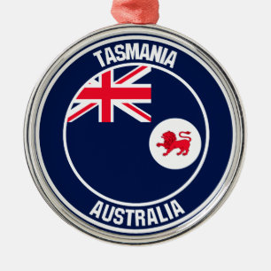Tasmania Round Emblem Julgransprydnad Metall