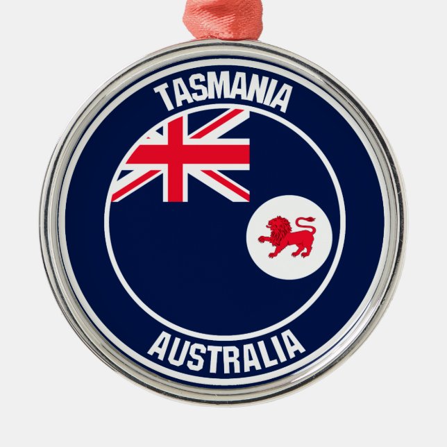 Tasmania Round Emblem Julgransprydnad Metall (Framsidan)