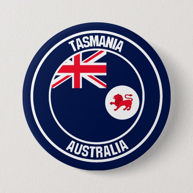 Tasmania rundaEmblem Knapp (Framsida)