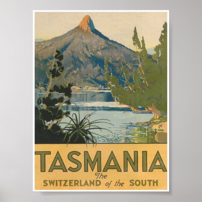 Tasmania, Schweiz södra Vintage resor Poster (Framsidan)