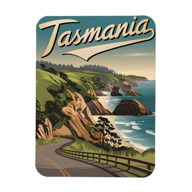 Tasmania Vintage Magnet (Vertikal)