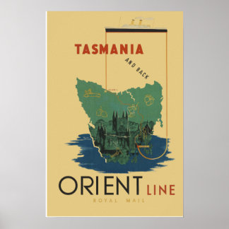 Tasmania Vintage resor Poster
