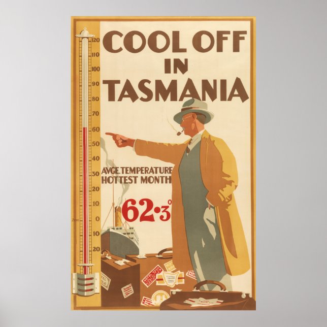 Tasmania Vintage resor Poster (Framsidan)