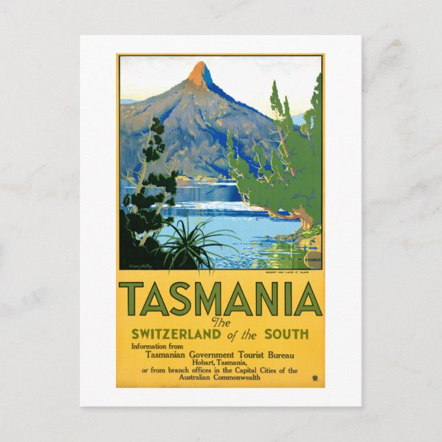 Tasmania Vintage resor Poster återställd Vykort (Framsida)