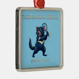 Tasmanian Devil Tennisspelardesign - Kraftig Rally Julgransprydnad Metall
