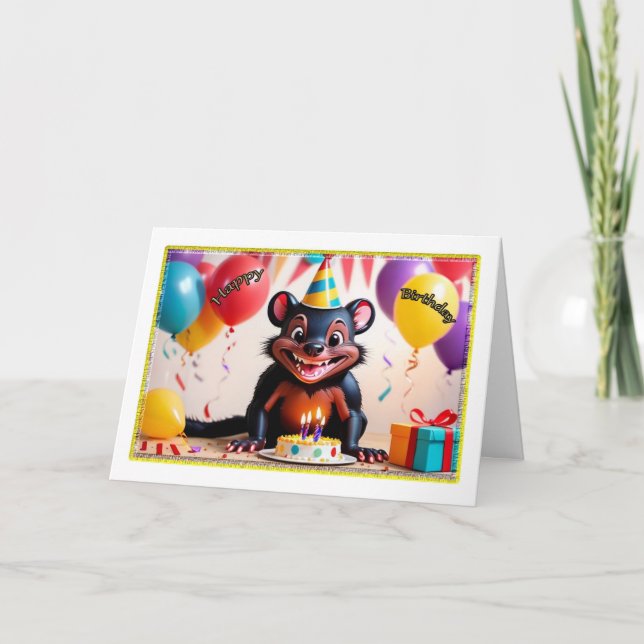 Tasmanian Djävulen Boy's Birthday Card Kort (Framsida)