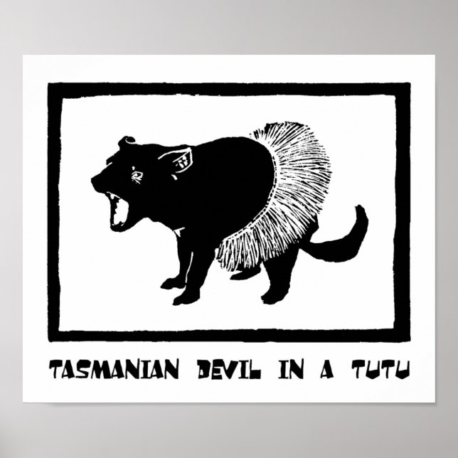 Tasmanian Djävulen i Tutu Poster (Framsidan)
