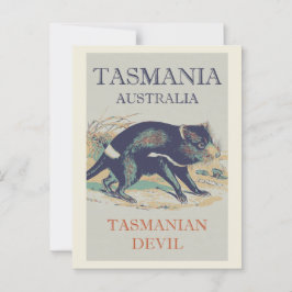 Tasmanian Djävulen, ikoniska djur Tasmania Austral Vykort