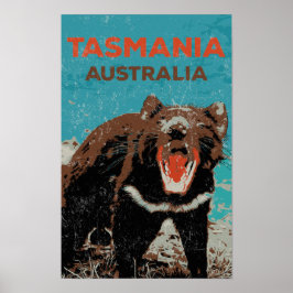 Tasmanian Djävulen, ön Tasmania, Australien Poster